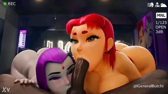 Starfire & Raven Sucking BBC (generalbutch)