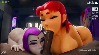 Starfire & Raven Sucking BBC (generalbutch)