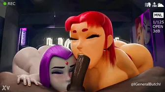 Starfire & Raven Sucking BBC (generalbutch)