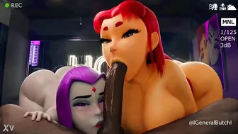 Starfire & Raven Sucking BBC (generalbutch)