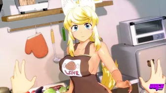 Wolf Girl Wags Her Tail Happily For The Food You Bring Her And Thanks You With Her Big Tits - Hentai Pros