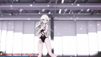 MMD GIRLS - HENTAI MMD 3D DANCE, UNDRESSING, GREEN HAIR COLOR EDIT, SMIXIX