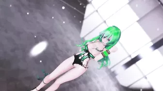 MMD GIRLS - HENTAI MMD 3D DANCE, UNDRESSING, GREEN HAIR COLOR EDIT, SMIXIX