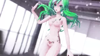 MMD GIRLS - HENTAI MMD 3D DANCE, UNDRESSING, GREEN HAIR COLOR EDIT, SMIXIX