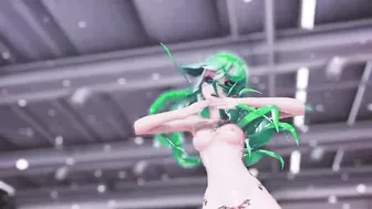 MMD GIRLS - HENTAI MMD 3D DANCE, UNDRESSING, GREEN HAIR COLOR EDIT, SMIXIX