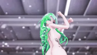 MMD GIRLS - HENTAI MMD 3D DANCE, UNDRESSING, GREEN HAIR COLOR EDIT, SMIXIX