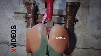 Sex machine fucked hard this 3D girl in her ass