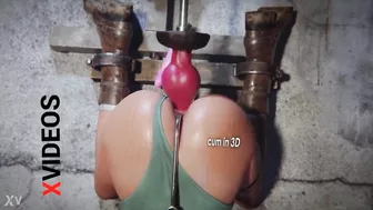 Sex machine fucked hard this 3D girl in her ass