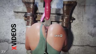 Sex machine fucked hard this 3D girl in her ass