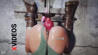 Sex machine fucked hard this 3D girl in her ass