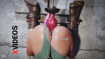 Sex machine fucked hard this 3D girl in her ass