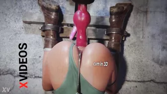 Sex machine fucked hard this 3D girl in her ass