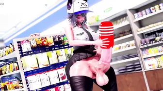 Full Counter ( girl masturbating intensely in the supermarket )