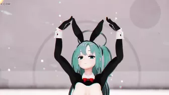 Blue Archive Yuuka Undress Dance Hentai Playboy Suit Mmd 3D Clear Blue Hair Color Edit Smixix