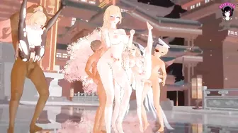 Full Nude Dance + Dildo Fucking (Orgy In The Background) (3D HENTAI)