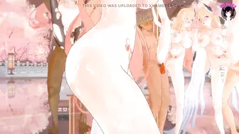 Full Nude Dance + Dildo Fucking (Orgy In The Background) (3D HENTAI)