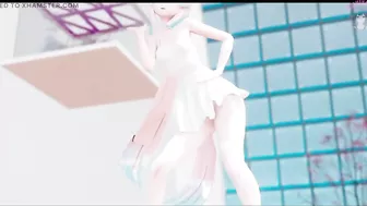 Cute Teen Only in Sexy White Dress Dancing