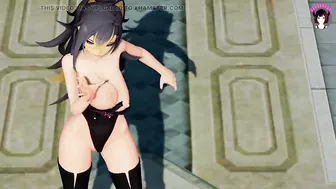 Big Tits Cat Girl Sexy Dance In Black (3D HENTAI)