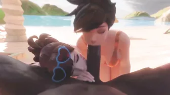 Overwatch Tracer Shares BBC with Dva At The Beach