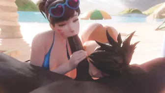 Overwatch Tracer Shares BBC with Dva At The Beach