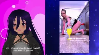 Vtuber BlueHeadChk commentates over her porn video, Self domination!