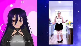 Vtuber BlueHeadChk commentates over her porn video, Self domination!