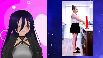 Vtuber BlueHeadChk commentates over her porn video, Self domination!