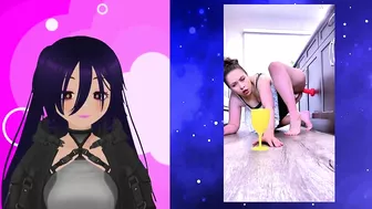 Vtuber BlueHeadChk commentates over her porn video, Self domination!