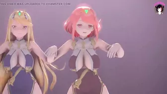 Laysha x Mythra - Sexy Thick Girls Dancing (3D HENTAI)