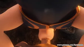 Chun Li of fortnite suck big cock whit deepthroat and squirt cum in her mouth