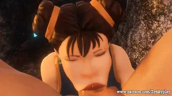 Chun Li of fortnite suck big cock whit deepthroat and squirt cum in her mouth