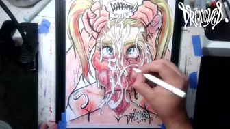 When She Manages to Fit Your Cock & Balls in Her Mouth at The Same Time - Cumshot Drawing Timelapse