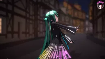 Cute Miku Dancing In Black Dress + Gradual Undressing (3D HENTAI)