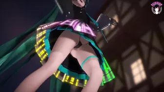 Cute Miku Dancing In Black Dress + Gradual Undressing (3D HENTAI)