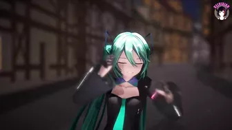 Cute Miku Dancing In Black Dress + Gradual Undressing (3D HENTAI)