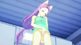 "The shower room was empty, so Fluttershy has some fun~!" MLP Animation with Voice Acting~!