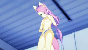 "The shower room was empty, so Fluttershy has some fun~!" MLP Animation with Voice Acting~!