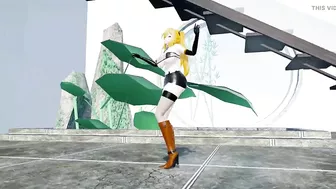 Mirai Akari Sex and Dance Hentai Vtuber Blonde Girl Big Boobs Mmd 3D Orange Boots Color Edit Smixix