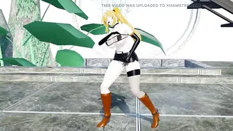 Mirai Akari Sex and Dance Hentai Vtuber Blonde Girl Big Boobs Mmd 3D Orange Boots Color Edit Smixix