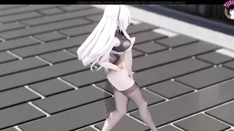 Haku In Sexy Stockings Dancing + Gradual Undressing (3D HENTAI)