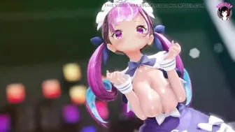 Rendi - Cute Teen With Big Tits Dancing + Gradual Undressing (3D HENTAI)