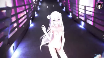 Emilia x Miku - Sexy Dance (3D HENTAI)