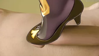 3D Footjob Shoejob Animation Genshin