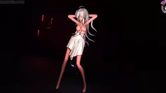 Haku - Dancing In Sexy Dress & Hot Lingerie + Gradual Undressing (3D HENTAI)