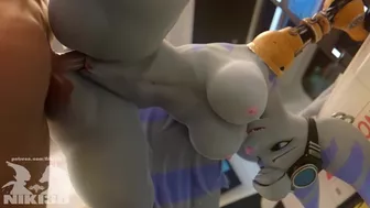 Rivet from Ratchet & Clank Fucks Big Cock with her Thighs and Pussy