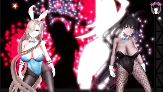 Asuna x Karin Dancing - Sexy Bunny Suit With Pantyhose (3D HENTAI)