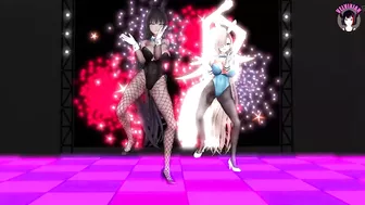 Asuna x Karin Dancing - Sexy Bunny Suit With Pantyhose (3D HENTAI)