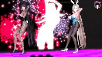 Asuna x Karin Dancing - Sexy Bunny Suit With Pantyhose (3D HENTAI)