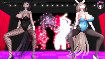 Asuna x Karin Dancing - Sexy Bunny Suit With Pantyhose (3D HENTAI)