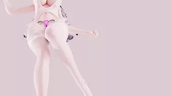 THICK Haku Hot Dance In Sexy White Lingerie - Pussy Angle (3D HENTAI)